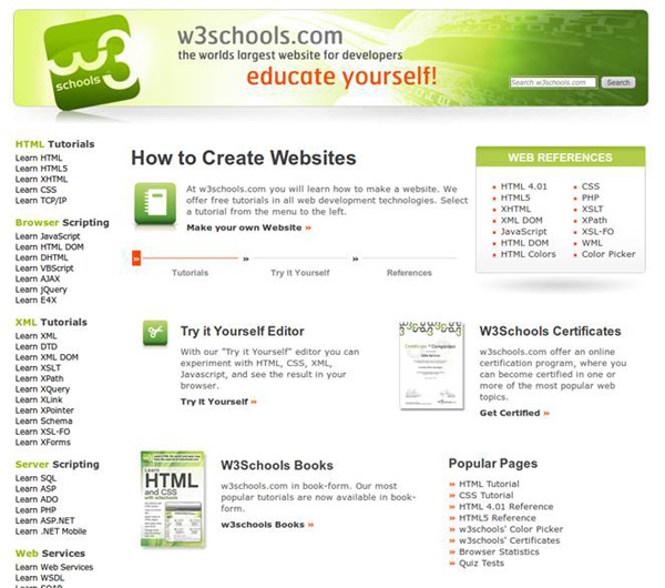 Школа W3 Schools для веб разработчиков - «Верстка»