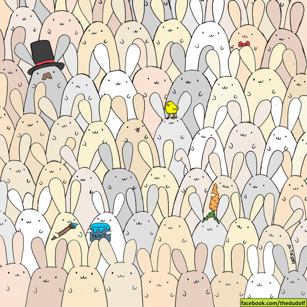 Пасхальная картинка: найдите яйцо среди кроликов - «Интернет и связь»