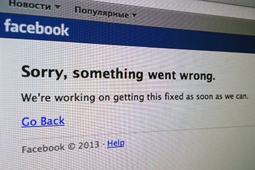 В Facebook извинились за получасовой сбой - «Интернет»
