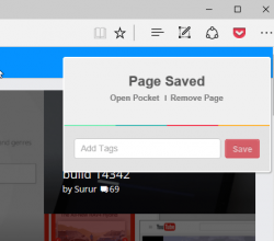 Вышло официальное расширение Pocket для Microsoft Edge - «Windows»