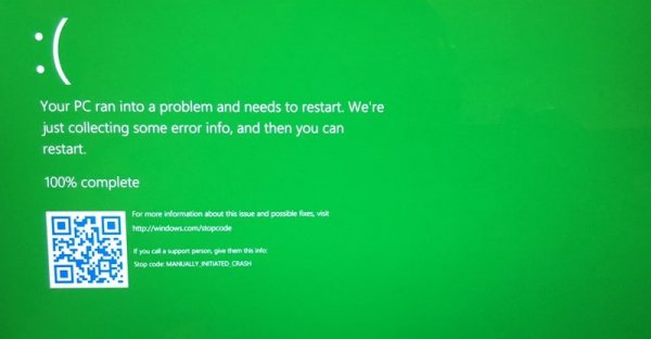 Синий экран смерти станет зеленым в инсайдерских сборках Windows 10 - «Windows»