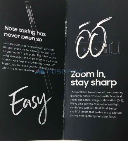 Рекламный буклет рассекретил особенности Samsung Galaxy Note 8 до анонса | - «Интернет и связь»