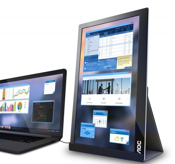 AOC оценила 15,6" портативный монитор с интерфейсом USB Type-C в $200 - «Новости сети»