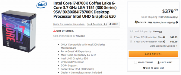 Розничные цены на процессоры Coffee Lake-S и платы Z370 - «Новости сети»