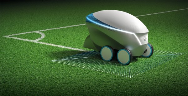 Робот Nissan Pitch-R с автопилотом рисует футбольные поля - «Новости сети»