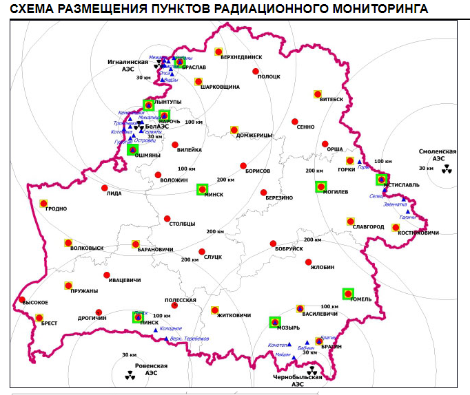 Карта радиации онлайн беларусь