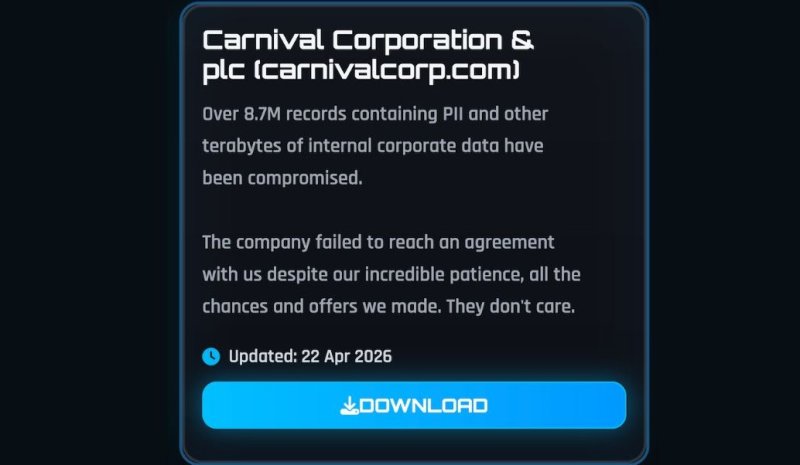 Хакеры похитили данные 6 млн человек у круизной компании Carnival - «Новости»